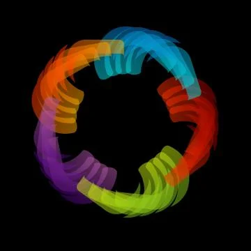 Rainbow colored floral design element or logo  Stock Illustration