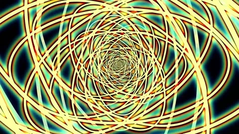 The rainbow-colored glowing ovals rotate Stock Footage 145120026