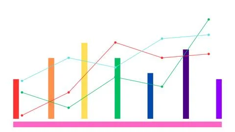 Rainbow colored graph for infographic Stock Illustration
