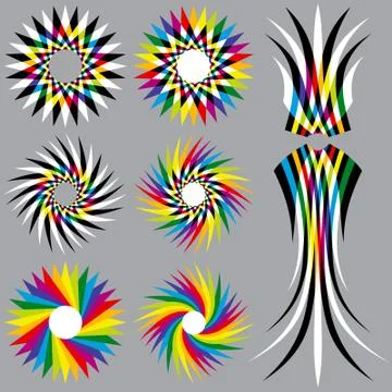 Rainbow colored objects 스톡 일러스트