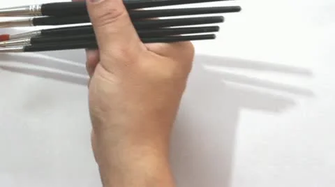 Rainbow colored paint brushes Video stock 17435157