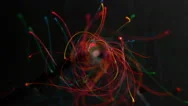 Rainbow Of Colored Paint Spiral In Slow Motion, On Black Alpha Matte Stock Footage