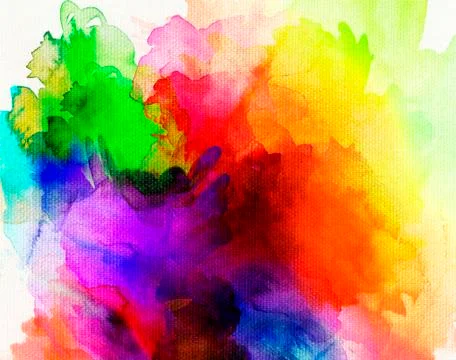 Rainbow-colored paints on canvas Stock Illustration