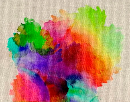 Rainbow-colored paints on canvas Stock Illustration
