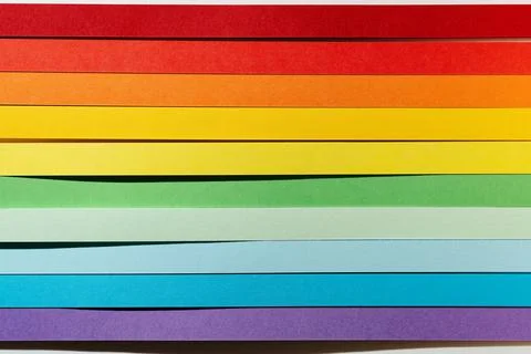 Rainbow colored paper stripe waves Stock Photos