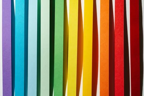 Rainbow colored paper stripe waves Foto stock