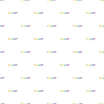 Rainbow colored party bunting flags seamless pattern イラスト素材