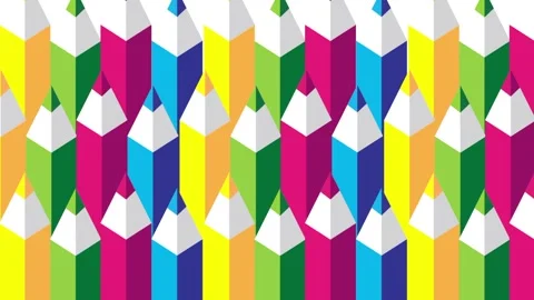 Rainbow Colored Pencils Striped Pattern Stock Footage 343519302