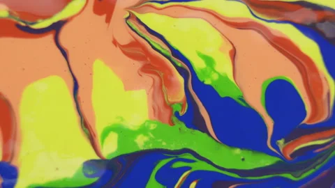 Rainbow colored pigments flowing, close up Stock Footage 208843828