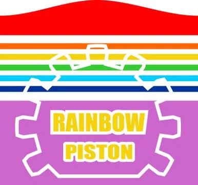 Rainbow colored piston icon Stock Illustration
