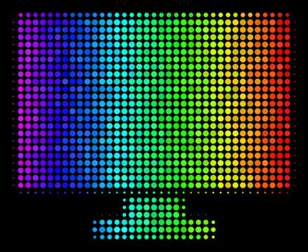 Rainbow Colored Pixel Computer Display Icon Stock Illustration