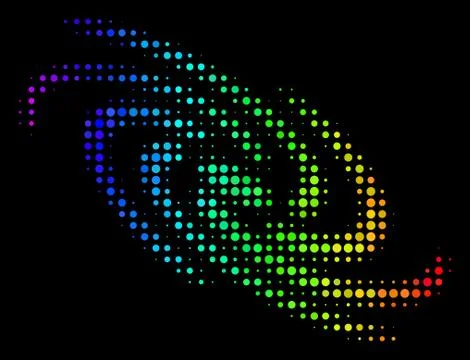 Rainbow Colored Pixel Galaxy Icon Stock Illustration