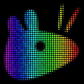 Rainbow Colored Pixel Mouse Head Icon Illustrazione stock
