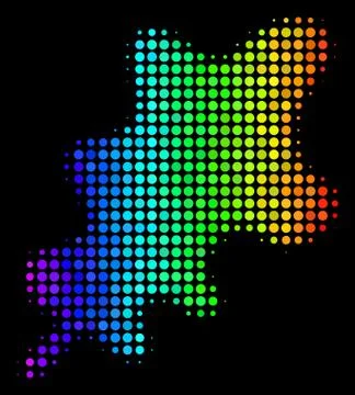 Rainbow Colored Pixel Oak Leaf Icon Stock Illustration