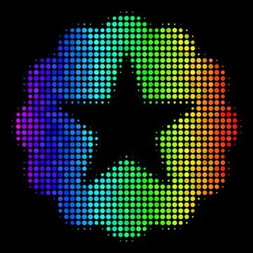 Rainbow Colored Pixel Quality Icon Stock Illustration