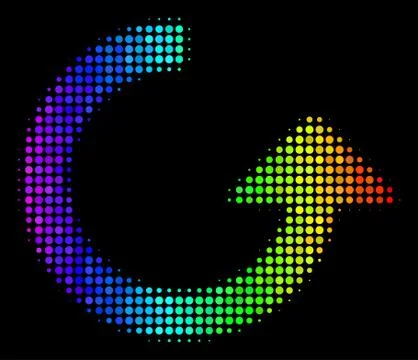 Rainbow Colored Pixel Rotate Icon Illustrazione stock