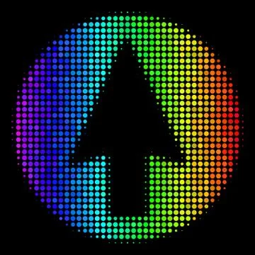 Rainbow Colored Pixel Rounded Arrow Icon Stock Illustration