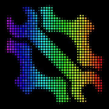 Rainbow Colored Pixel Service Tools Icon Stock Illustration