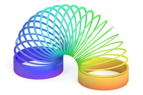 Rainbow colored plastic toy, 3D rendering Illustrazione stock