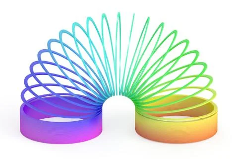 Rainbow colored plastic toy, 3D rendering Stock Illustration