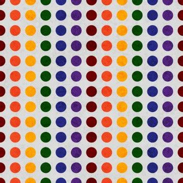 Rainbow colored polka dot textured fabric background Stock Illustration