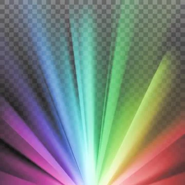 Rainbow colored rays with color spectrum flare Stock Illustration
