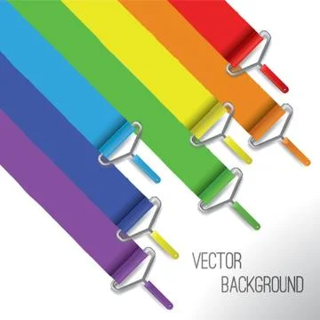 Rainbow Colored Roller Brush Background Stock Illustration