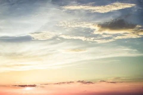 Rainbow colored sky sunset Stock Photos