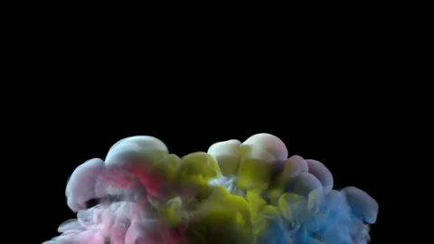 Rainbow colored smoke on an alpha channel background. Video stock 126887077