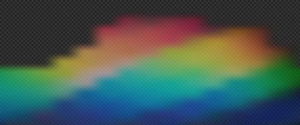 Rainbow colored smoke cloud with soft gradient texture on dark background. .. 스톡 일러스트