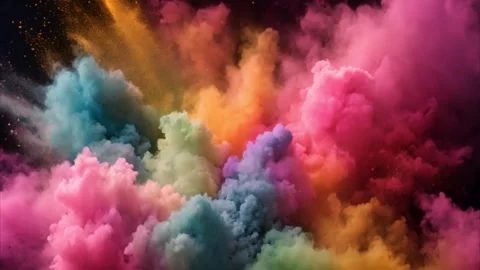 Rainbow Colored Smoke Explosion Stock Footage 284572619