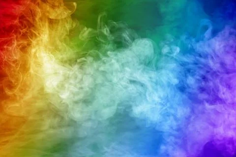 Rainbow colored smoke Foto stock