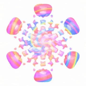 Rainbow colored snowflake isolated on white Stock Illustration
