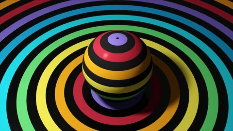 Rainbow colored Sphere 2 Stock Footage 134177782
