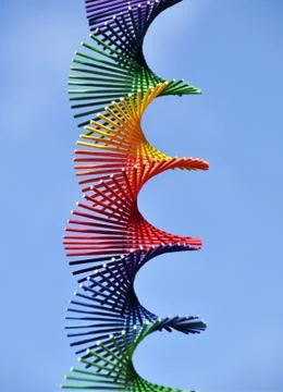Rainbow colored spiral Stock Photos