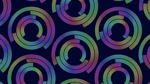 Rainbow colored spirals on black seamless circular pattern Stock-Footage 316760052