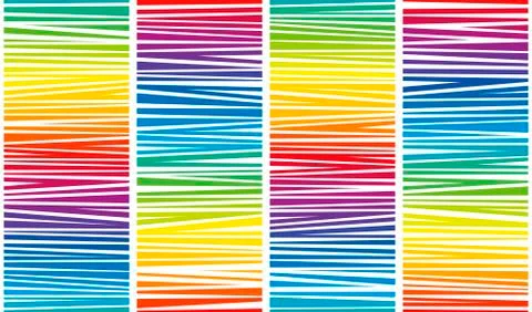 Rainbow Colored Striped Pattern Seamless White Background Illustrazione stock