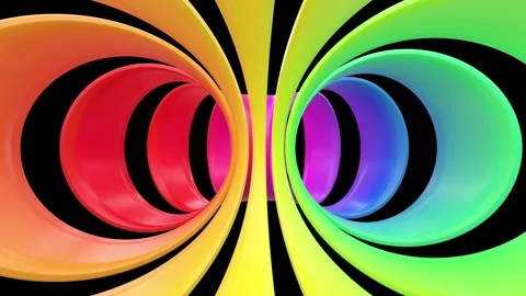 Rainbow-colored torus spinning in a loop - 3D rendering 스톡 동영상 340265248