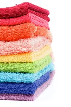 Rainbow Colored Towels Stock Photos