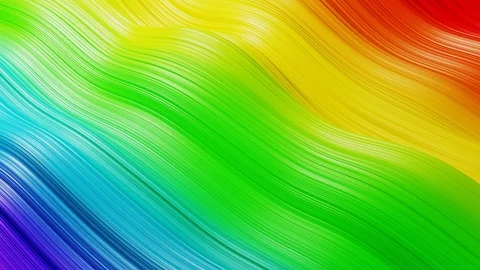 Rainbow colored waves looping in slow motion Stock Footage 120850364