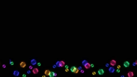 Rainbow colorful big and tiny robot heads neon light sign elements slow dancing 스톡 동영상 137882894
