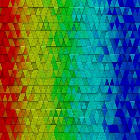 Rainbow colorful extruded triangles 3D render loopable 4k UHD (3840x2160) Stock Footage 69595346