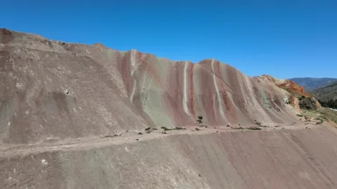 Rainbow colorful mountains hill Vídeo Stock 240724638