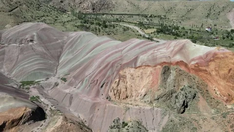 Rainbow colorful mountains hill Stock Footage 240727472