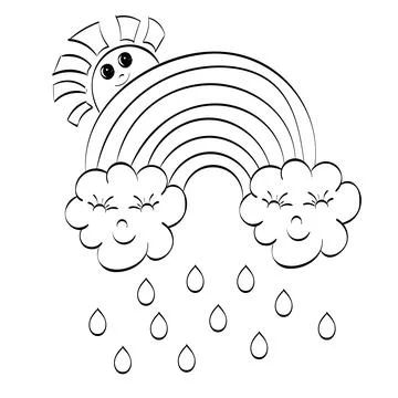 Rainbow coloring page design for print Stock Illustration