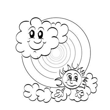 Rainbow coloring page design for print Stock Illustration