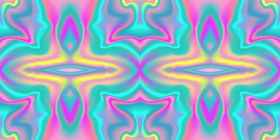 Rainbow colors abstract vector background. Holographic effect seamless pattern Stock Illustration