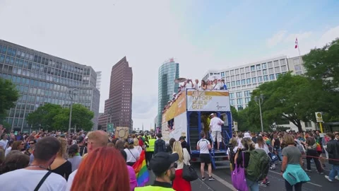 Rainbow Colors and Unity at LGBTQ+ Pride Parade Stock Footage 340504702