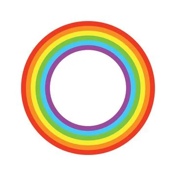 Rainbow colors circles frame logo vector art Stock Illustration