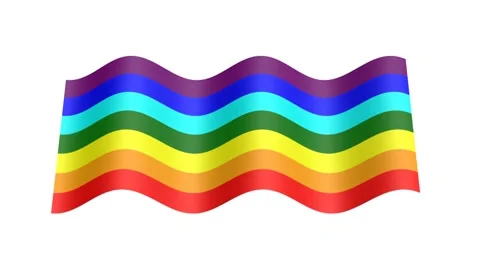 Rainbow colors flag wavy, 3d animation loop Stock Footage 131510918
